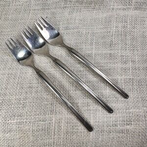 Anoxin Germany Stainless Salad Forks Set of 3 Mid Century Flatware Replacement